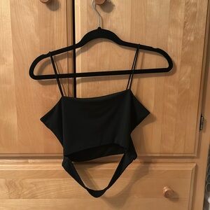 Black SHEIN top with front strap